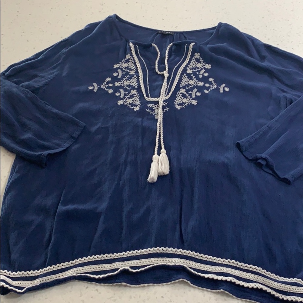 Hannah embroidered peasant top